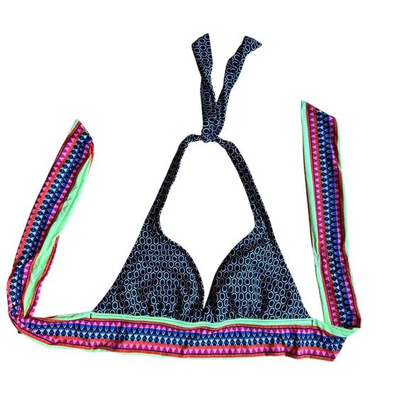 Jag All Oval You Chromatic Halter Triangle Tie-Back Bikini Swim Top Size S - Picture 8 of 8